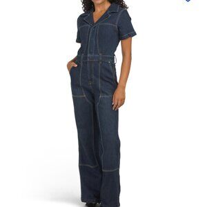 NEW PISTOLA Jacob Short Sleeve Carpenter Jumpsuit in Dark Blue for women 825 7m3